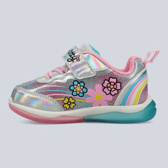 Open Box - Hello Kitty - Toddler Hello Kitty Sneakers - 7T: Hook Silver - Picture 2 of 4